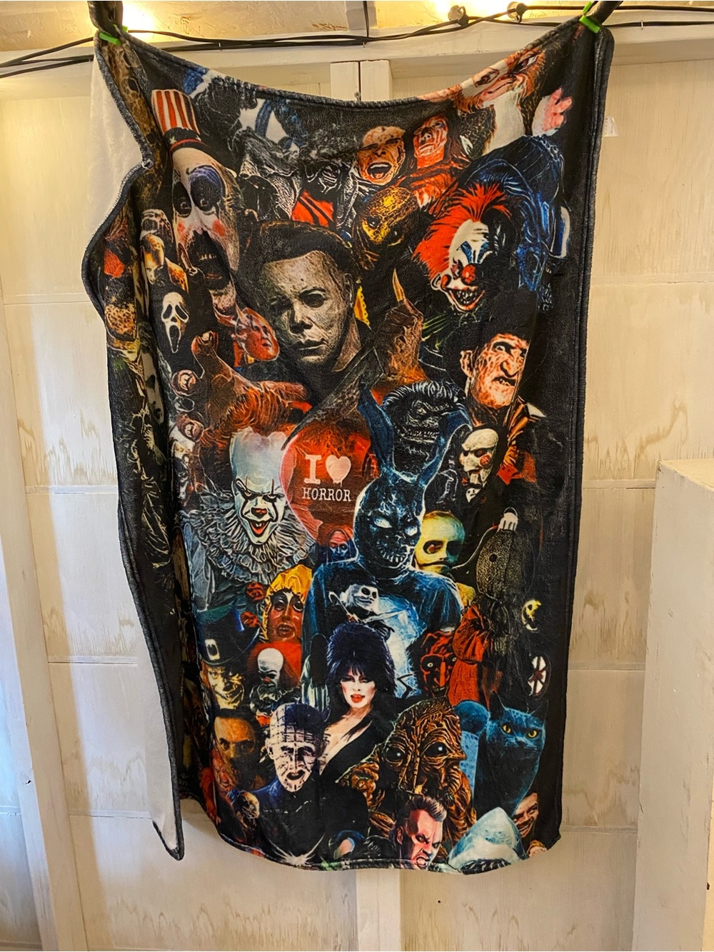 Horror Characters Throw Blanket - Black Multi 39 x 49” Halloween